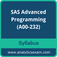A00-232 Syllabus, A00-232 PDF Download, SAS A00-232 Dumps, SAS Advanced Programming Dumps PDF Download, SAS Certified Professional - Advanced Programming Using SAS 9.4 PDF Download