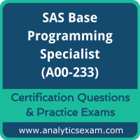 SAS Certified Specialist - Base Programming Using SAS 9.4 Delta (A00-233) Premiu