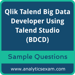Get BDCD Dumps Free, Qlik Talend Big Data Developer Using Talend Studio PDF and Dumps, and BDCD Free Download for comprehensive exam preparation.