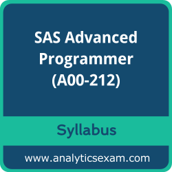 A00-212 Syllabus, A00-212 PDF Download, SAS A00-212 Dumps, SAS Advanced Programmer PDF Download, SAS Certified Advanced Programmer for SAS 9 Certification