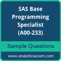 A00-233 Dumps Free, A00-233 PDF Download, SAS Base Programming Dumps Free, SAS Base Programming PDF Download, A00-233 Free Download