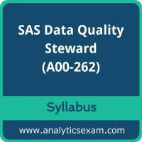Download SAS A00-262 Syllabus, SAS Data Quality Steward Dumps, and SAS DataFlux Data Management Studio PDF for SAS Data Quality using DataFlux Data Management Studio preparation