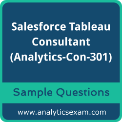 Get Analytics-Con-301 Dumps Free, Salesforce Tableau Consultant PDF and Dumps, and Analytics-Con-301 Free Download for comprehensive exam preparation.