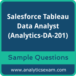 Get Analytics-DA-201 Dumps Free, Salesforce Tableau Data Analyst PDF and Dumps, and Analytics-DA-201 Free Download for comprehensive exam preparation.
