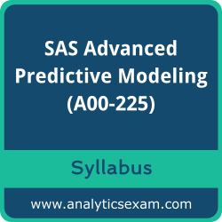 Download SAS A00-225 Syllabus, SAS Advanced Predictive Modeling Dumps, and SAS Advanced Predictive Modeling PDF for SAS Advanced Predictive Modeling preparation