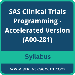 A00-281 Syllabus, A00-281 PDF Download, SAS A00-281 Dumps, SAS Clinical Trials Programming - Accelerated Version Dumps PDF Download, SAS Certified Clinical Trials Programming Using SAS 9 - Accelerated Version PDF Download
