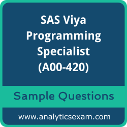 Get A00-420 Dumps Free, SAS Viya Programming Specialist PDF and Dumps, and A00-420 Free Download for comprehensive exam preparation.
