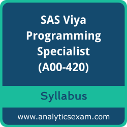 Download SAS A00-420 Syllabus, SAS Viya Programming Specialist Dumps, and SAS Viya Programming Specialist PDF for SAS Viya Intermediate Programming preparation